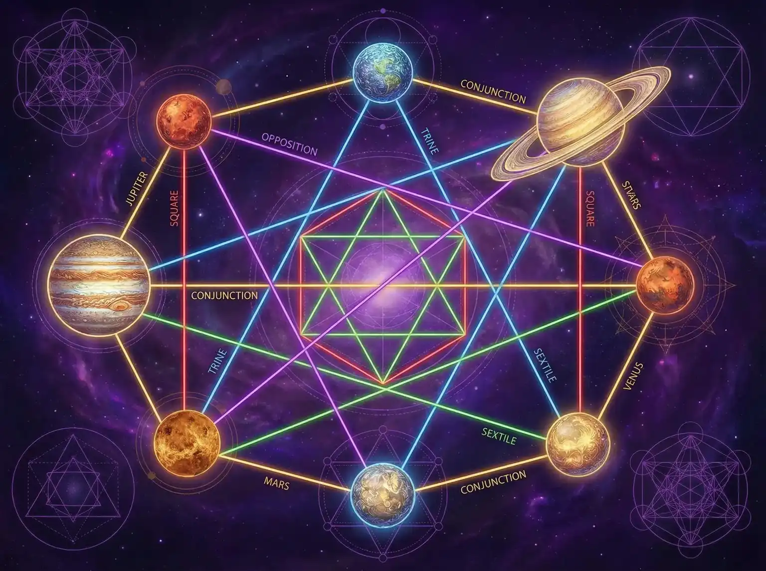 行星相位解读 - 两个人的免费完整版 | 占星学进阶